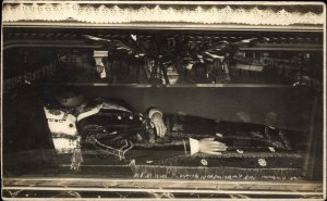 Bizarre Cross Section Coffin? Wooden Native Indian c1910 Real Photo Postcard