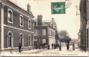 France La Neuville En Hez La Rue Principale Vintage Postcard 04.97