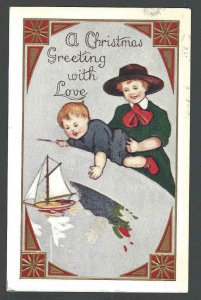 1913 PPC* Merry Xmas Embossed Posted