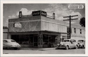 Cottonwood Cafe Cottonwood Arizona Roadside AZ Coca-Cola Sign Litho Postcard H55