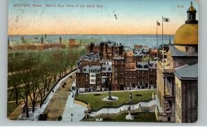Boston MA Bird-eye View c1910 Postcard