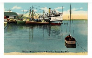 MA - Woods Hole, Cape Cod. Steamboat Martha's Vineyard at Pier