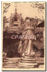 Tunisia Carthage Old Postcard Garden Museum St. Louis Statue of Victory