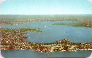 Postcard Australia - Sydney Harbor with South Head and Bridge