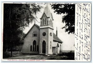 1907 First Baptist Church Exterior Strawberry Point Iowa IA Posted Tree Postcard