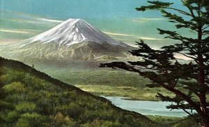 1920s JAPAN GREAT FUJIYAMA SCENE FROM MITSU PASS POSTCARD P1439