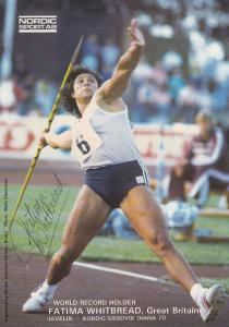 Fatima Whitbread Javelin Olympic Games Autograph Large Hand Signed Photo