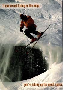 Postcard Extreme Skiing Hotstamp Advertising Living on the Edge 1998