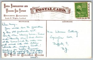 Postcard Northhampton MA c1949 Wiggins Country Store Tavern Lewis N. Wiggins