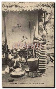 Postcard Old Black Kids negro African Colonies preparations of dinner