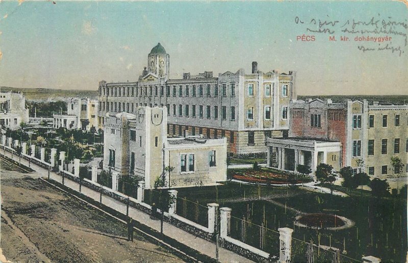 Hungary Pecs Tobacco Factory Postcard