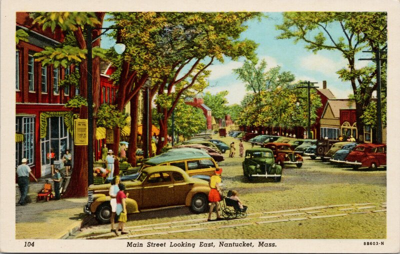 Main Street Looking East Nantucket MA Mass Unused Vintage Postcard F25