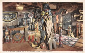 H20/ Fred Harvey Postcard c1920 Grand Canyon Interior Hopi House Indian 12