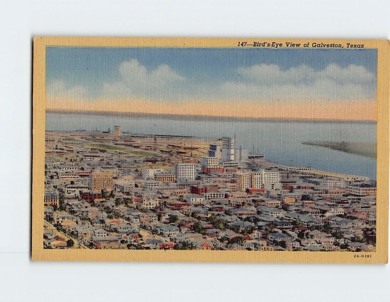 Postcard Bird's-Eye View of Galveston, Texas