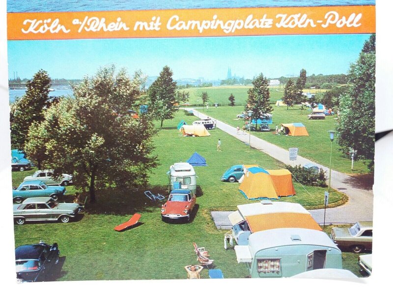 Campingplatz Köln Restaurant Poller Fischerhaus Rhein Germany Vintage Postcard