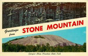 Stone Mountain Unfinished Confederate Memorial Robert E Lee Georgia GA Postcard