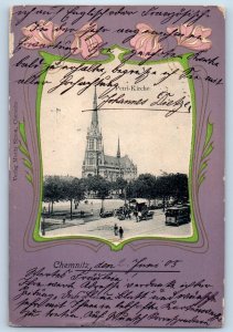 Chemnitz Saxony Germany Postcard View of Peter's Church 1905 Antique Posted