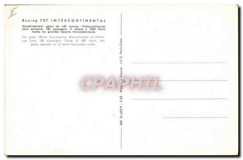 Old Postcard Jet Aviation four-engine Boeing 707 Intercontinental