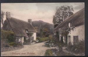 Somerset Postcard - Cottages Near Dunster    U232