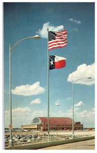 US and Texas Flags at the Forth Worth Intl Airport Dallas Texas Airport Postcard