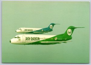 Airplane Postcard Air Gabon Airlines Airways Fokker F28 Mk2000 TR-LST/U GA17