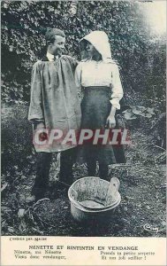 Postcard Old Nenette and Rintintin in Harvest Nenette my Nenette Come now Ven...