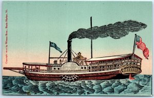 Postcard - The first Steamboat on Lake Champlain - Vermont