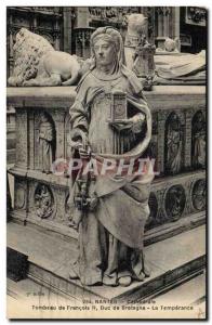 Old Postcard Nantes Cathedral Tomb of Francis II Duke of Brittany La Temperance