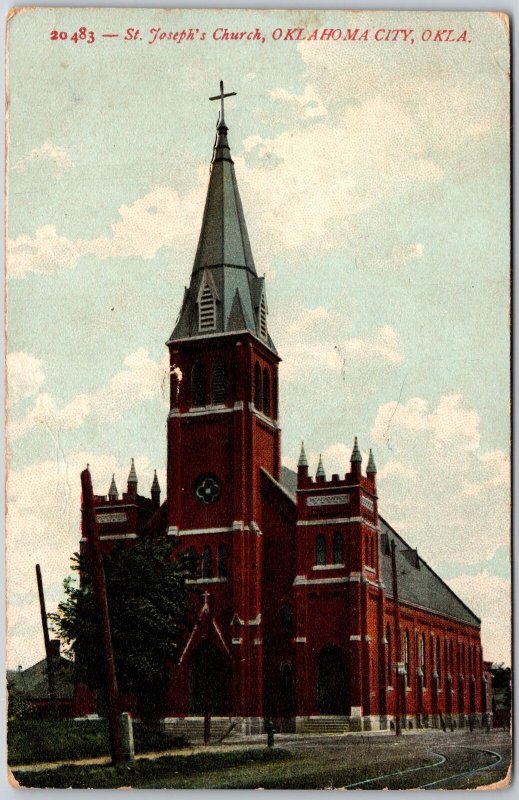 St. Joseph's Church Oklahoma City Oklahoma OK Religious Building Postcard