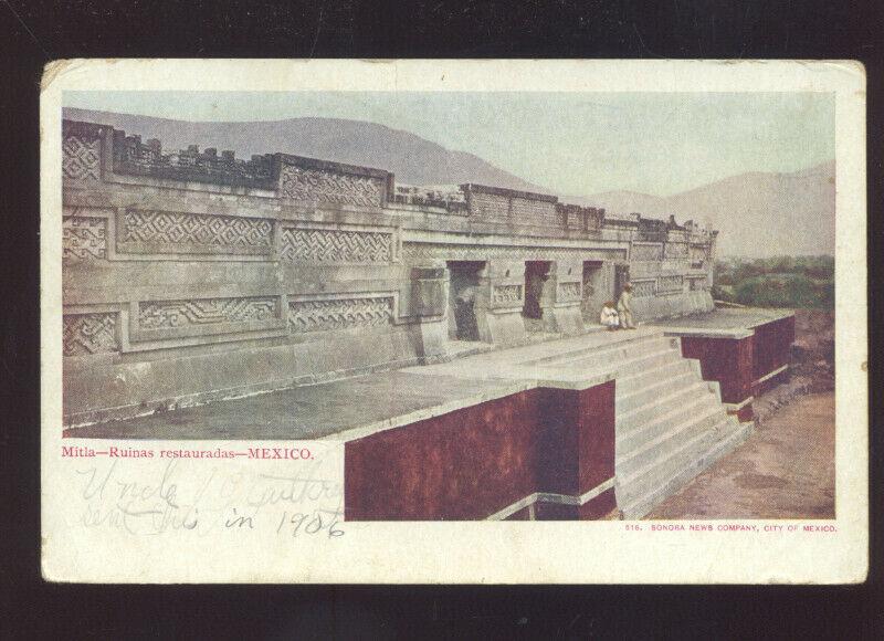 MITLA RUINS RESTAURADAS MEXICO 1906 VINTAGE MEXICAN POSTCARD