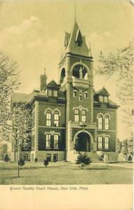 1911 NEW ULM, MINNESOTA Brown County Court House Pioneer Drug CO 1008 postcard