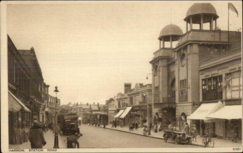 Harrow UK Station Road c1915 Postcard