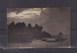 SAMOA, ?, c1910 real photo ppc., River Scene, Hut & Jetty, c1910 ppc., unused.