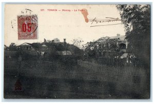 1913 Buildings in Moncay Le Fortin Tonkin Vietnam Posted Antique Postcard