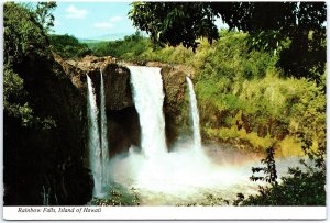 VINTAGE CONTINENTAL SIZE POSTCARD RAINBOW FALLS NEAR THE CITY OF HILO HAWAII