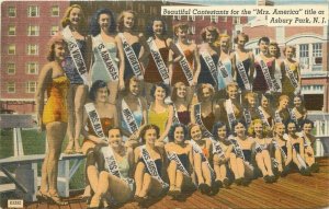 Asbury Park New Jersey Beautiful Contestants Mrs. America 1940s Postcard 21-9586