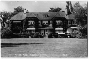 RPPC Miles End, Belfast, Maine Anne C. Crosby Summer Home 1952 Vintage Postcard