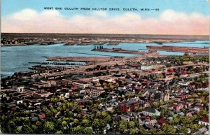 Vtg 1950s West End Duluth from Hilltop Drive Minnesota MN Linen Postcard