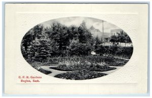 c1910 C.P.R. Gardens Regina Saskatchewean Canada Embossed Antique Postcard