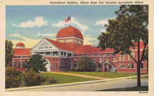 Agricultural Building State Fair Grounds Springfield Illinois linen postcard