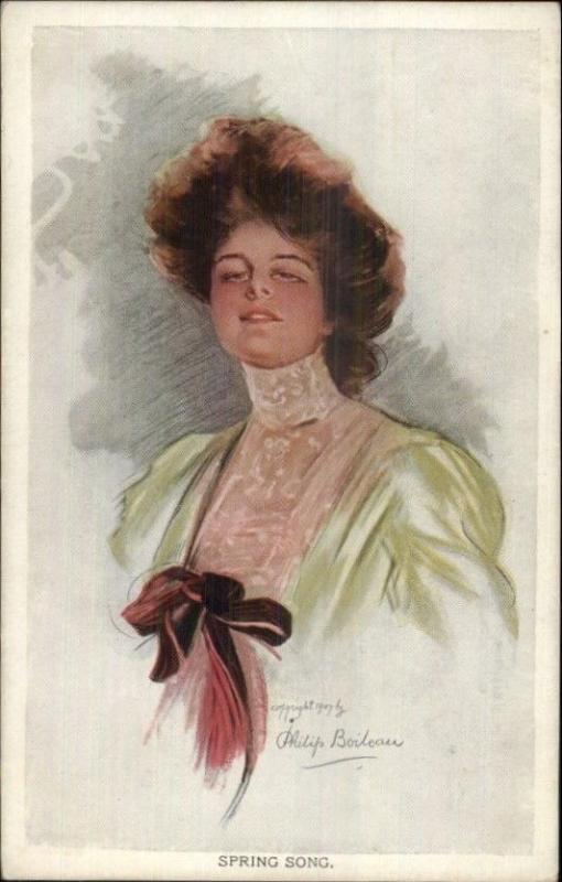 Philip Boileau Beautiful Woman SPRING SONG c1910 Postcard