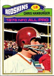 1977 Topps Football Card Chris Hanburger Washington Redskins sk21398