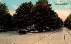 Michigan Grand Rapids State and Cherry Streets 1916 Curteich