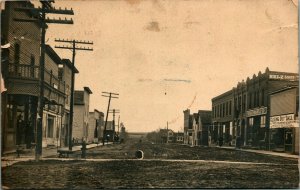 RPPC Fourth Street View Brick Block Post Office Westgate Iowa 1900s Postcard C9
