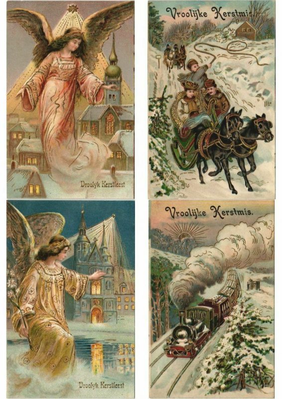 EMBOSSED GREETINGS with BETTER 54 Vintage Postcards (L4539)