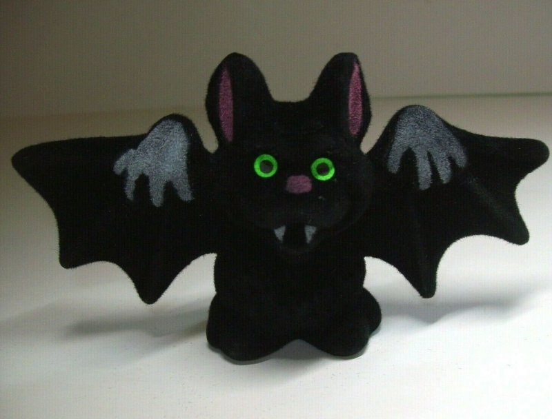 Vintage Halloween Vampire Bat Toy Green Eyed Fangs Original NOS 1960s Hong Kong