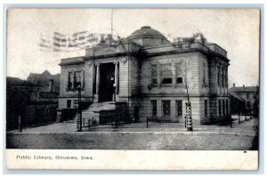 1909 Public Library Exterior Building Ottumwa Iowa IA Vintage Antique Postcard