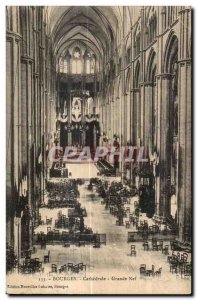 Old Postcard Bourges cathedral nave