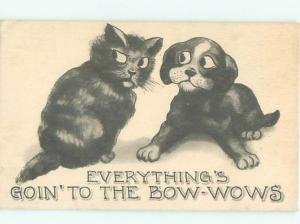 Pre-Linen KITTEN CAT WITH PUPPY DOG AC5290