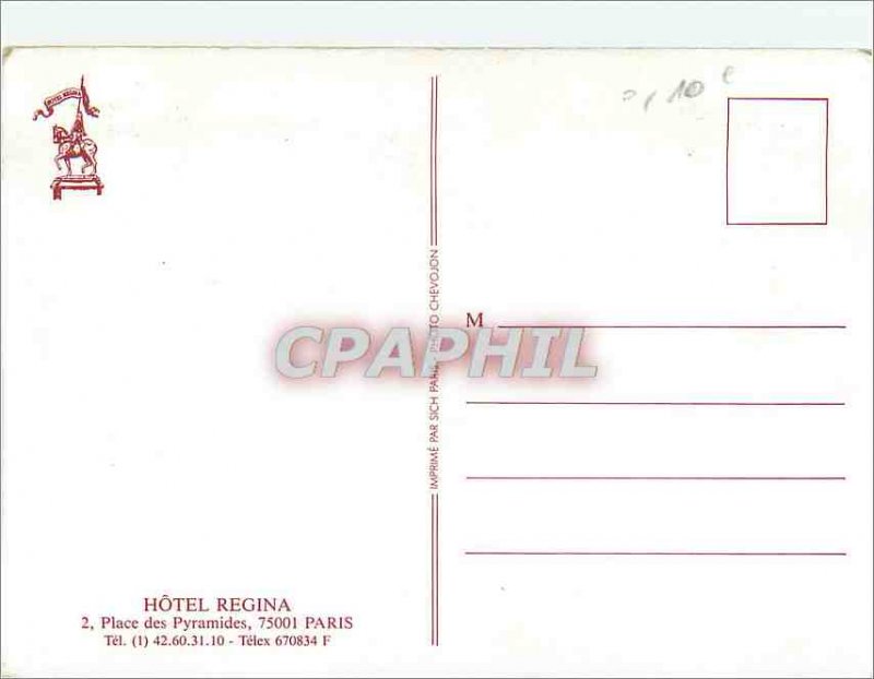 Postcard Modern Hotel Regina Paris Square sPyramides